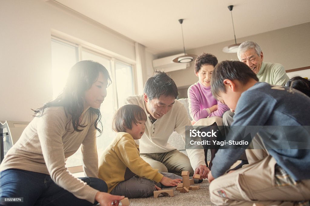 Family playing together at home - Royalty-free Familie Stockfoto