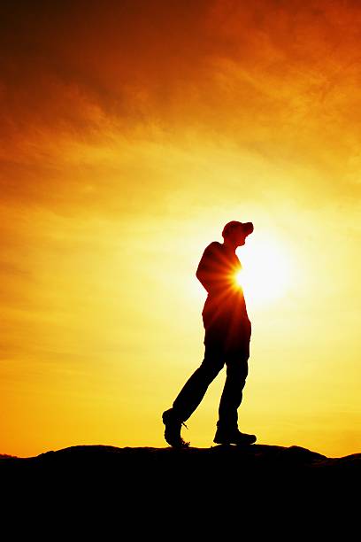 istock Hiker in sweatshirt with baseball cap. Beautiful moment in mountains 515518394