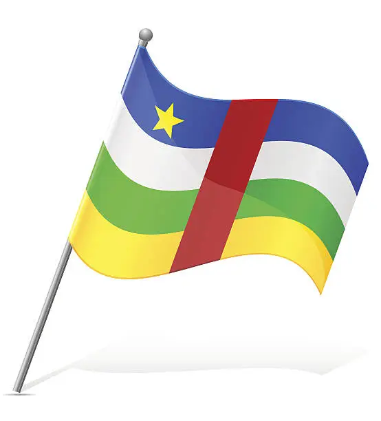 Vector illustration of flag of Central African Republic vector illustration