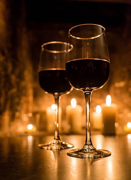 wine and a fire