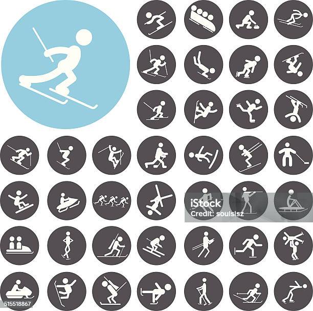 Set Of Winter Sport Icons Illustration Eps10 Stock Illustration - Download Image Now - Cross-Country Skiing, Icon Symbol, Skiing