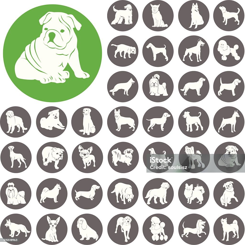 Dog Silhouette Icon Symbol. Illustration eps10 Dog stock vector