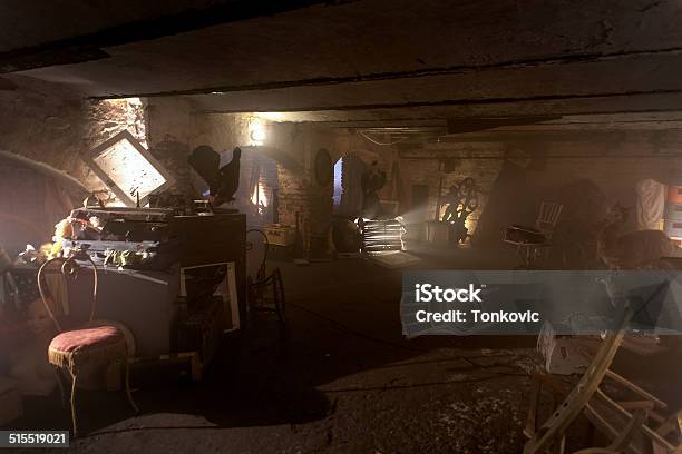 Spooky Horror Basement Stock Photo - Download Image Now - Basement, Spooky, Cluttered
