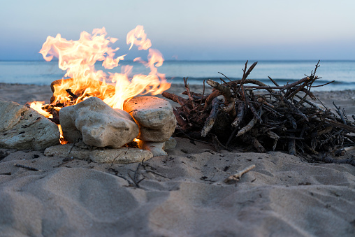 Campfire at the beach