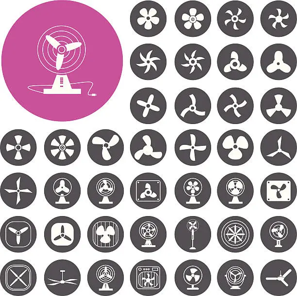 Vector illustration of Fans icons set. Cooling icons. Illustration eps10