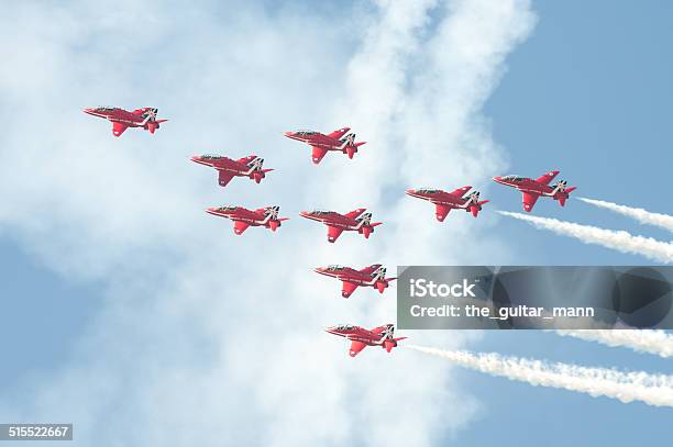 Red Arrows Stock Photo - Download Image Now - Aerobatics, Aerospace Industry, Air Force