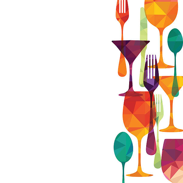 ilustrações de stock, clip art, desenhos animados e ícones de alimentos e bebidas. ilustração vetorial - knife table knife kitchen knife penknife