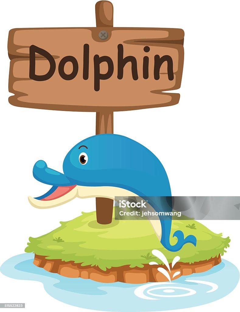 animal alphabet letter D for dolphin animal alphabet letter D for dolphin illustration vector Alphabet stock vector