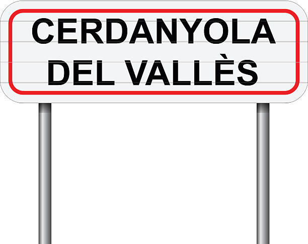 istock Welcome to Cerdanyola del Valles Spain road sign vector 515525844