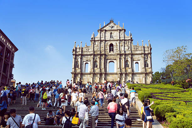 site des ruines de saint-paul de macao - architecture asia building exterior macao photos et images de collection