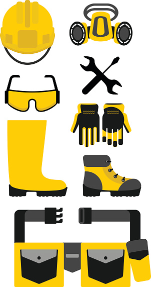 Protective Tools Drawing Set Of Protective Equipment Stock Illustration - Download Image Now ...