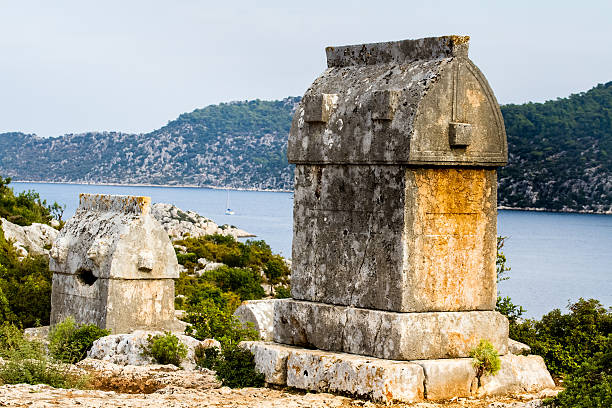 istock Lycian tombs in Simena on a hill above the sea. 515530738