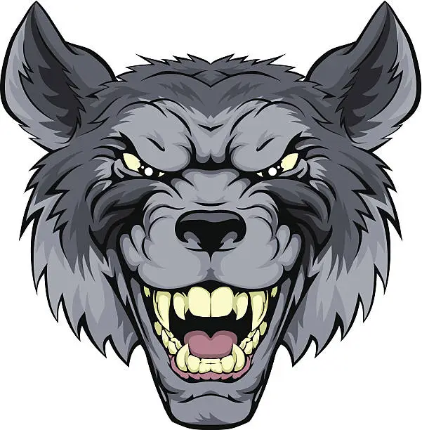 Vector illustration of Mean Wolf Mascot