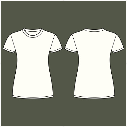 White t-shirt design template on dark background