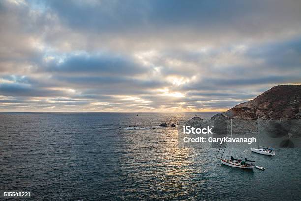 Sailboats Anchored At Little Harbor During Sunset Catalina Island California Stock Photo - Download Image Now