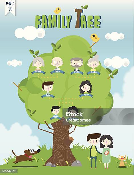 Family Tree Template Info Graphics Vector Illustration Stock Illustration - Download Image Now