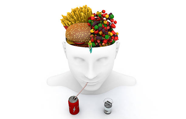 alimentação saudável ou alimentação não-saudável. - overweight dieting men unhealthy eating - fotografias e filmes do acervo