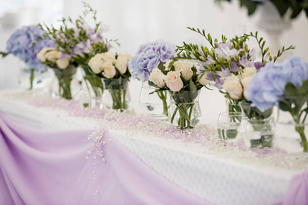 istock Beautiful flowers on table in wedding day 515579079