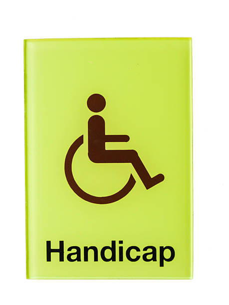 istock Green glass handicap sign isolated on white background 515581791