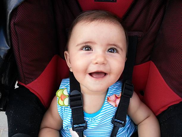 istock Baby smiling in his stroller 515581927