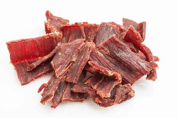 carne seca - beef jerky meat smoked - fotografias e filmes do acervo