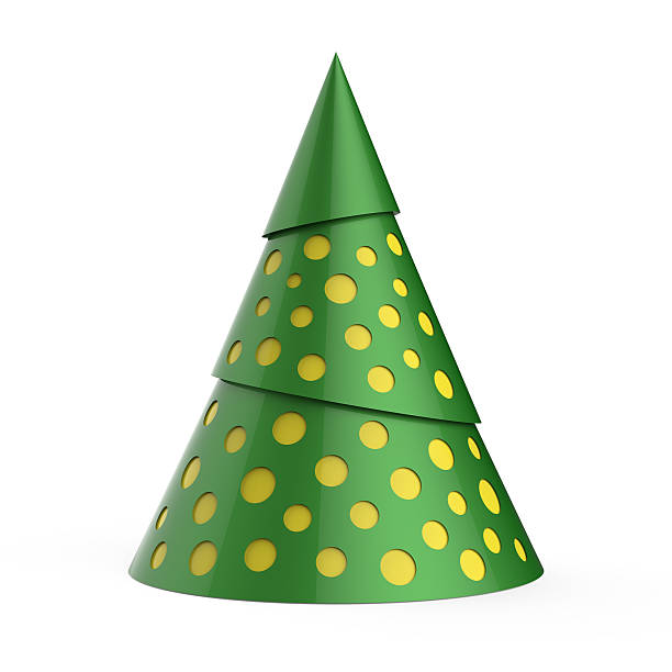 istock Green stylized Christmas tree with yellow decoration 515583869