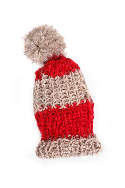 istock Bobble cap, red and beige striped 515585869