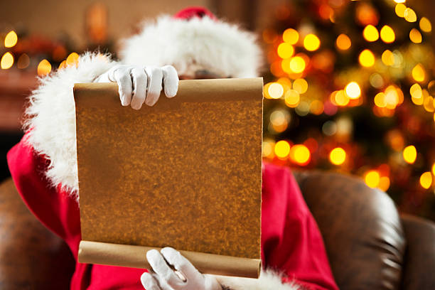 istock Santa Claus showing blank paper. 515586433