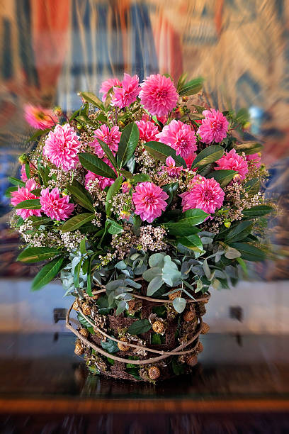 istock Beautiful extravagant vase with a bouquet pink flowers 515595876