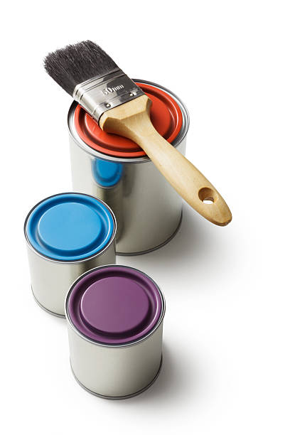 istock Paint: Paint Cans and Paint Brush Isolated on White Background 515596596