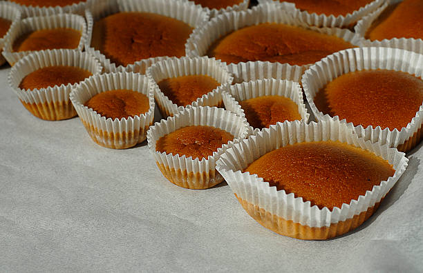 istock Homemade baked cupcakes on the backing paper 515596898