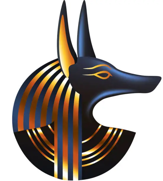 Vector illustration of Ancient egyptian god Anubis isolated vector