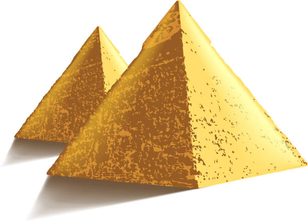 piramidy egiptu odizolowane na biały wektor - pyramid of mycerinus pyramid great pyramid giza stock illustrations