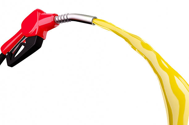 istock 3d Red Fuel nozzle with hose isolated on white background 515598694