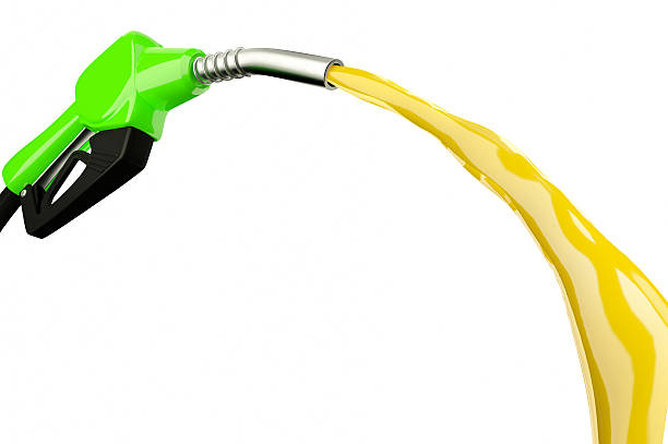 istock 3d green Fuel nozzle with hose isolated on white background 515598802