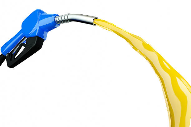 istock 3d blue Fuel nozzle with hose isolated on white background 515598932