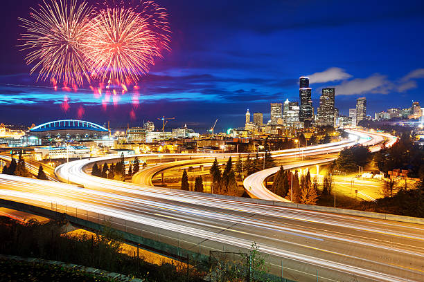 istock empty marble floor with cityscape and skyline of seattle 515600040