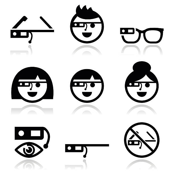 google glass vector icons set - google 幅插  畫檔、美工圖案、卡通及圖標