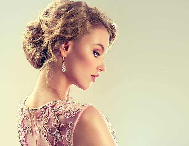 istock Close-up image of wedding and evening hairstyle. 515602110