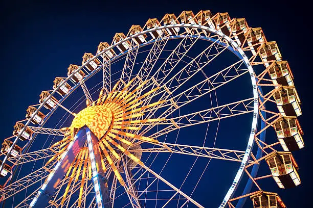 famous ferris wheel at the Beer Fest in munich - germany