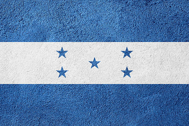 National flag of the Honduras. The main symbol of an independent country. An attribute of the large size of a democratic state.