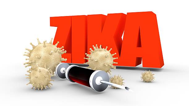 istock Zika desease, abstract virus models and syringe 515605538