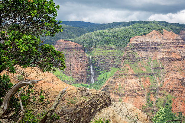 istock Waimea Canyon State Park Landscape and Waterfall, Kauai, Hawaii 515630075