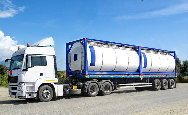chemical transport container stock photo