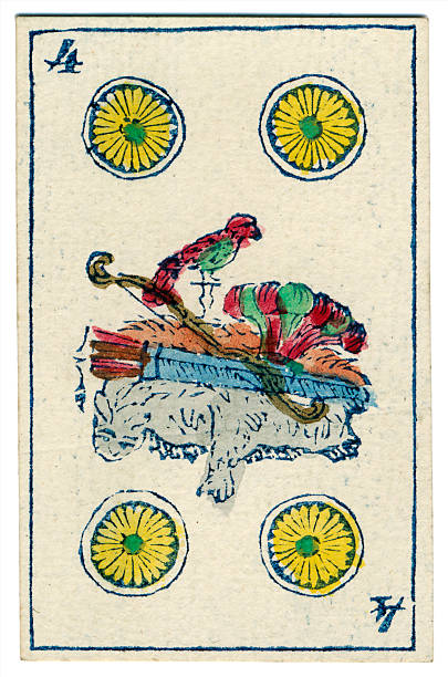 istock Playing card 4 oros coins 1846 Mexican Spanish 515634139