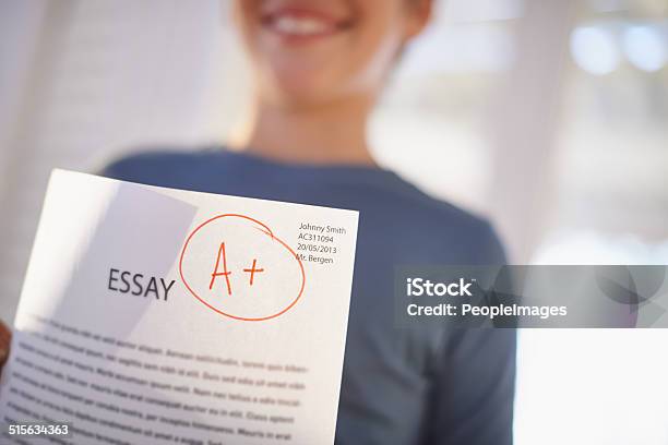 Easy A Stock Photo - Download Image Now - Paper, Homework, Boys