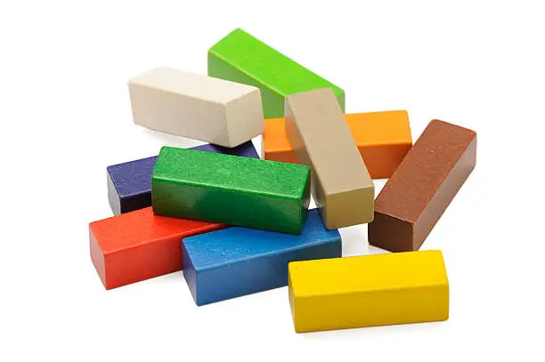 Photo of Colored wooden toy blocks