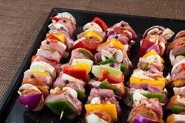 istock Raw pork skewers ready for grilling 515644536