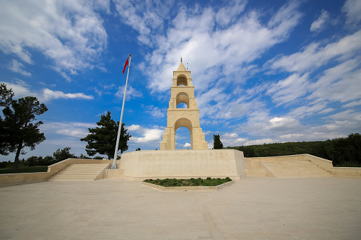 Çanakkale, Turkey - october 5, 2014: Martyrs' Memorial For 57th Infantry Regiment of Ottoman Empire, famous for defending the motherland with their lives during Gallipoli Campaign , World War One.