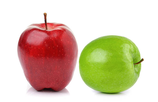 istock Red and green apple  isolated on white background 515645584